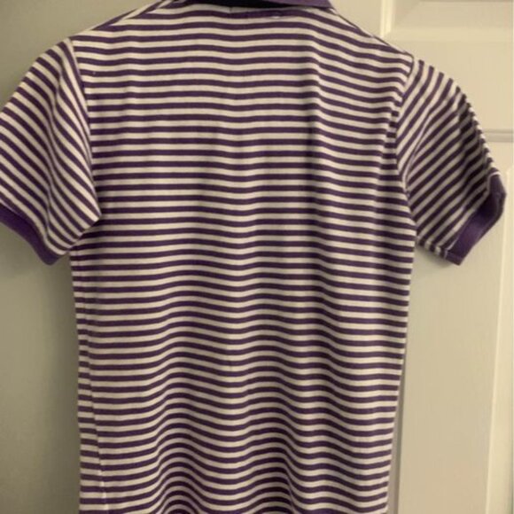 Boys Size 20 Purple and White Striped Polo Collared Shirt - Picture 5 of 5